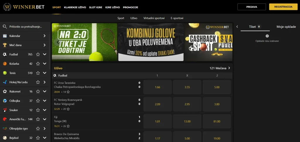 winnerbet sučelje